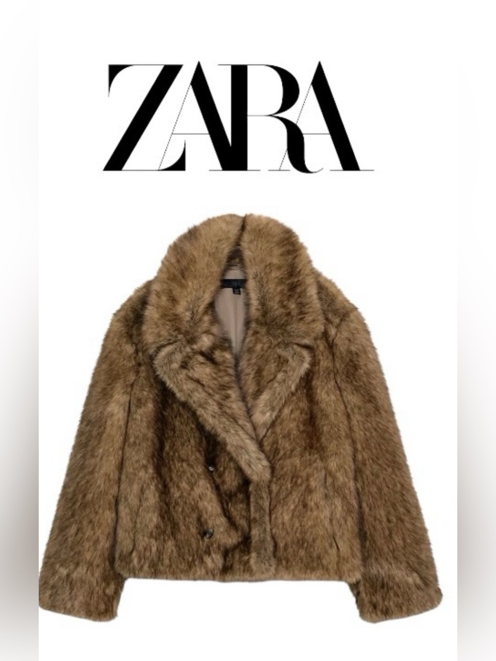 ZARA Brown Faux Fur Teddy Jacket